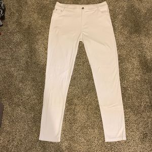 White stretchy pants